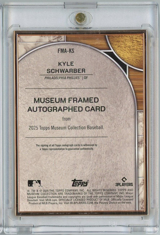 2025 Topps Museum Collection Kyle Schwarber #FMA-KS Museum Framed Autograph Card /35 Baseball Card