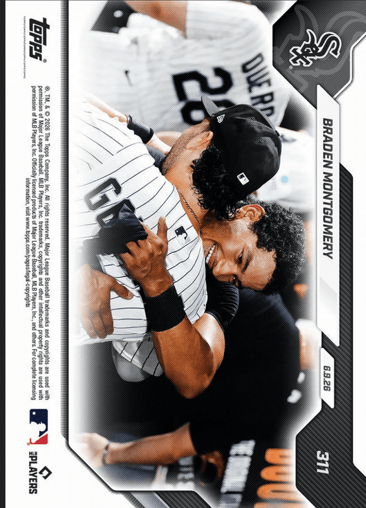 2026 Topps Now Braden Montgomery #311 Black Foil /10 5th in MLB History with Walk Off Home Run in Debut Chicago White Sox Rookie RC Baseball Card