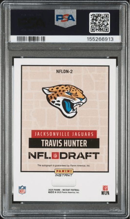 Graded 2025 Panini Instant Travis Hunter #NFLDN2 NFL Draft Night Auto Rookie RC Football Card Authentic Auto PSA 10 Gem Mint