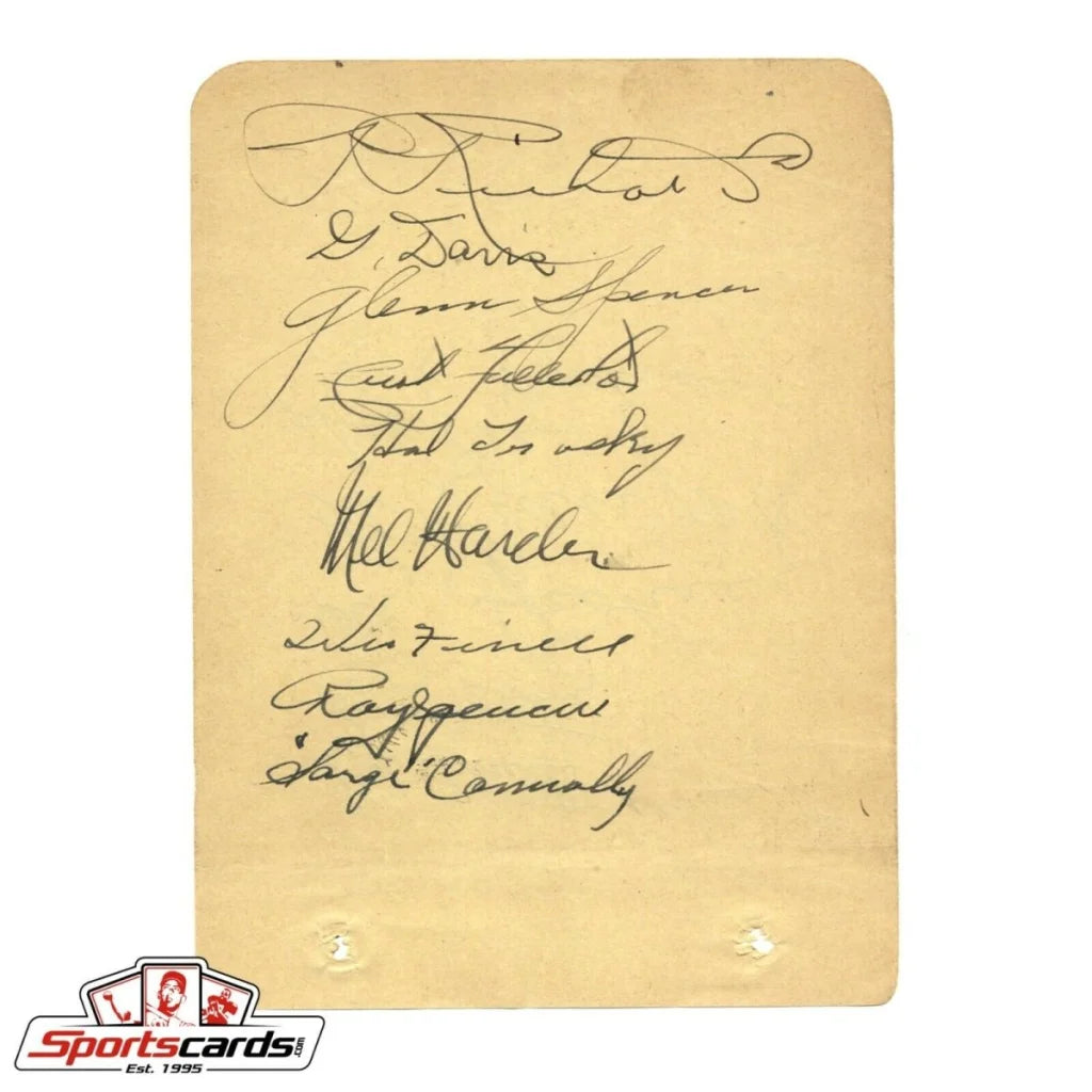 1930s baseball stars signed cut album page on aged paper