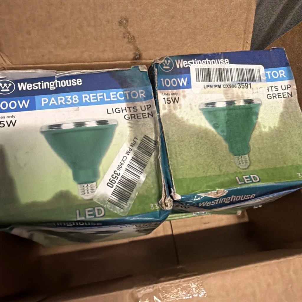 Westinghouse 15 watt green PAR38 LED bulb 2 pack