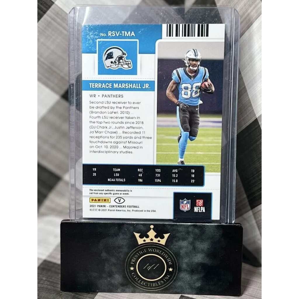 2019 Panini Prizm Terrace Marshall Jr card in Prestige Worldwide acrylic case