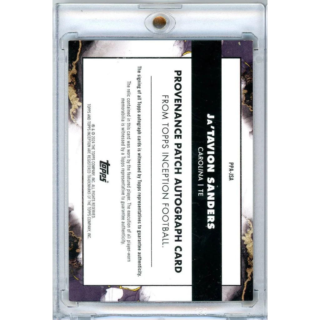 2019 Topps Inception autographed jersey patch card in silver black frame