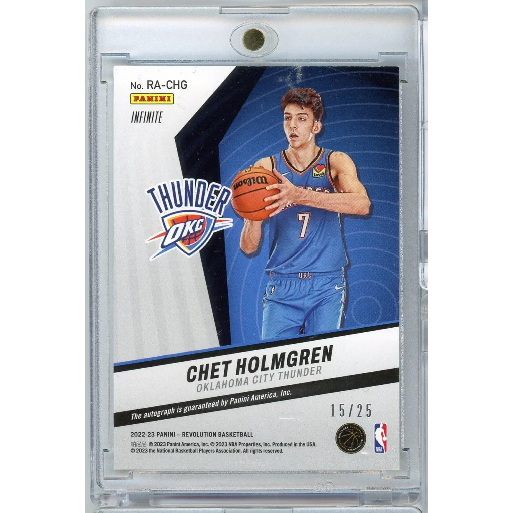 2022 Panini Revolution Chet Holmgren #RACHG /25 Infinite Auto Rookie RC Basketball Card | Certified Authentic Signed Memorabilia | vintageantiquesgifts.com