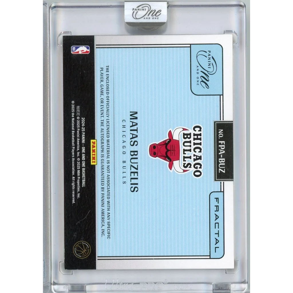 2024 Panini One and One Matas Buzelis #FPABUZ /25 Fractal RPA Auto Rookie RC Basketball Card | Certified Authentic Signed Memorabilia | vintageantiquesgifts.com