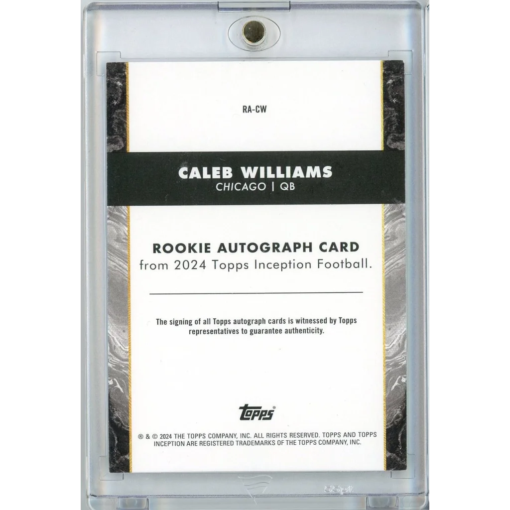 2024 Topps Inception Caleb Williams #RA-CW Auto Rookie RC Football Card
