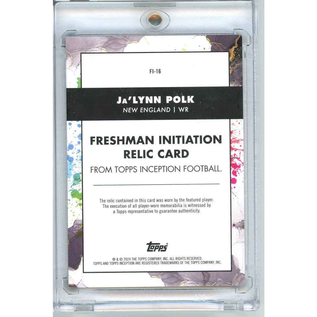 2024 Topps Inception JaLynn Polk Freshman Initiation FI-16 /75 Relic Rookie Card