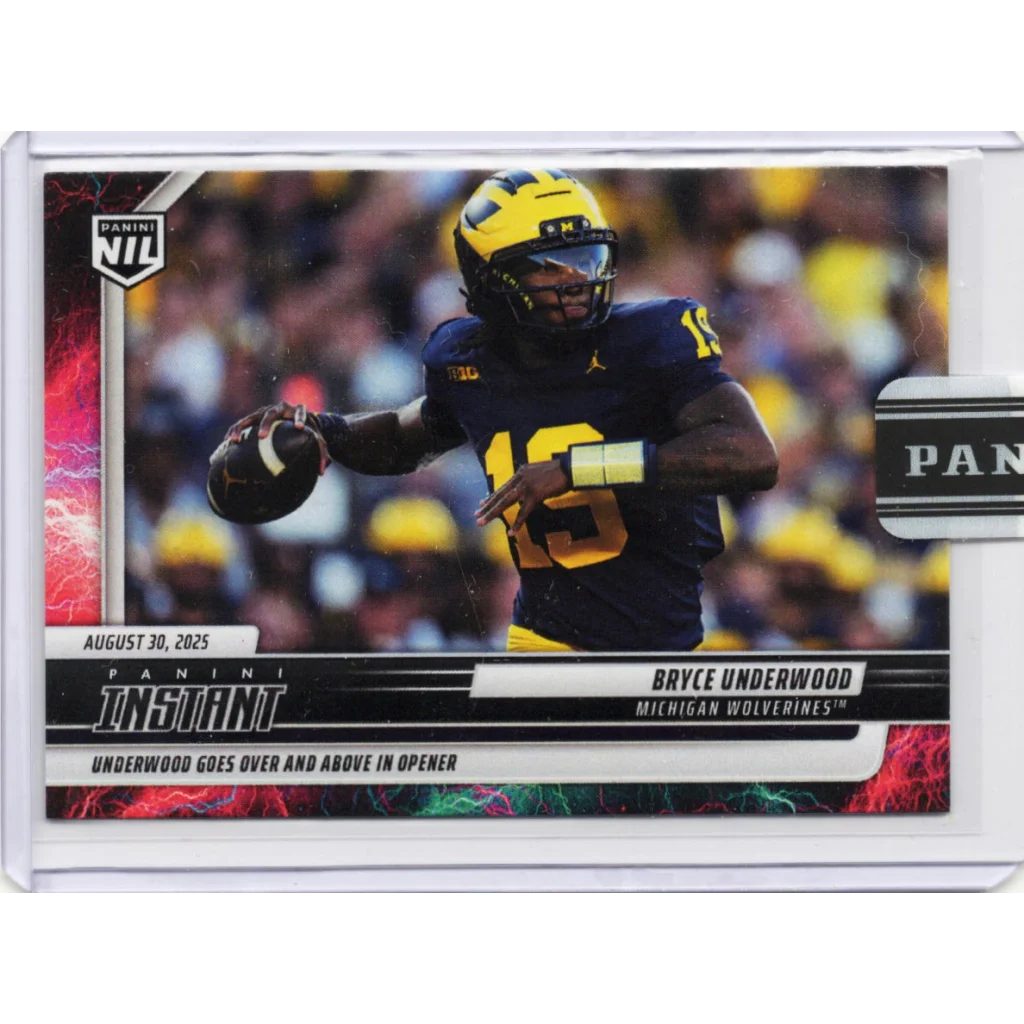 2025 Panini Instant Bryce Underwood Lightning /5 Wolverines Rookie Card