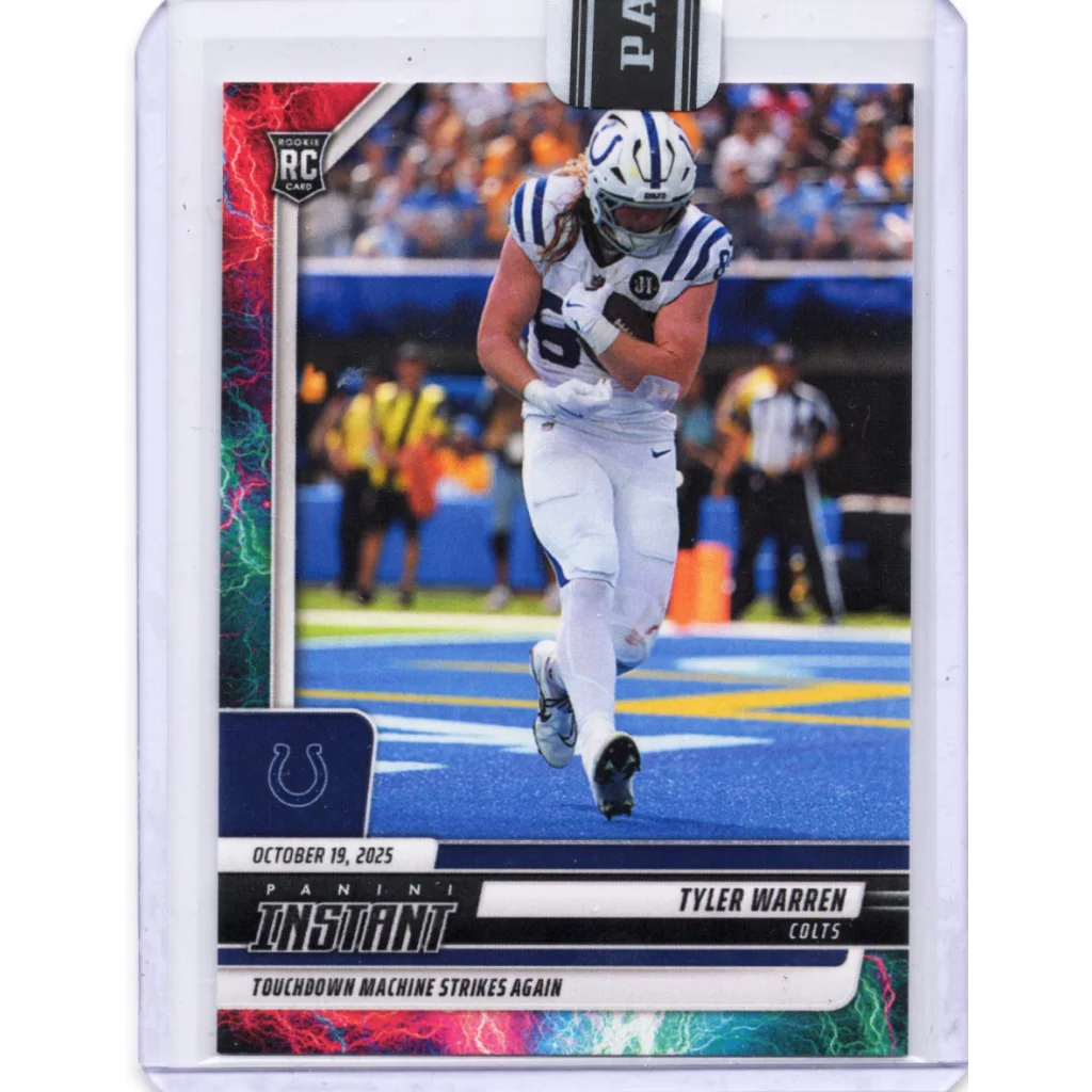 2025 Panini Instant Tyler Warren #164 Lightning /5 Indianapolis Colts Rookie RC Football Card | Hall of Fame Sports Memorabilia | vintageantiquesgifts.com