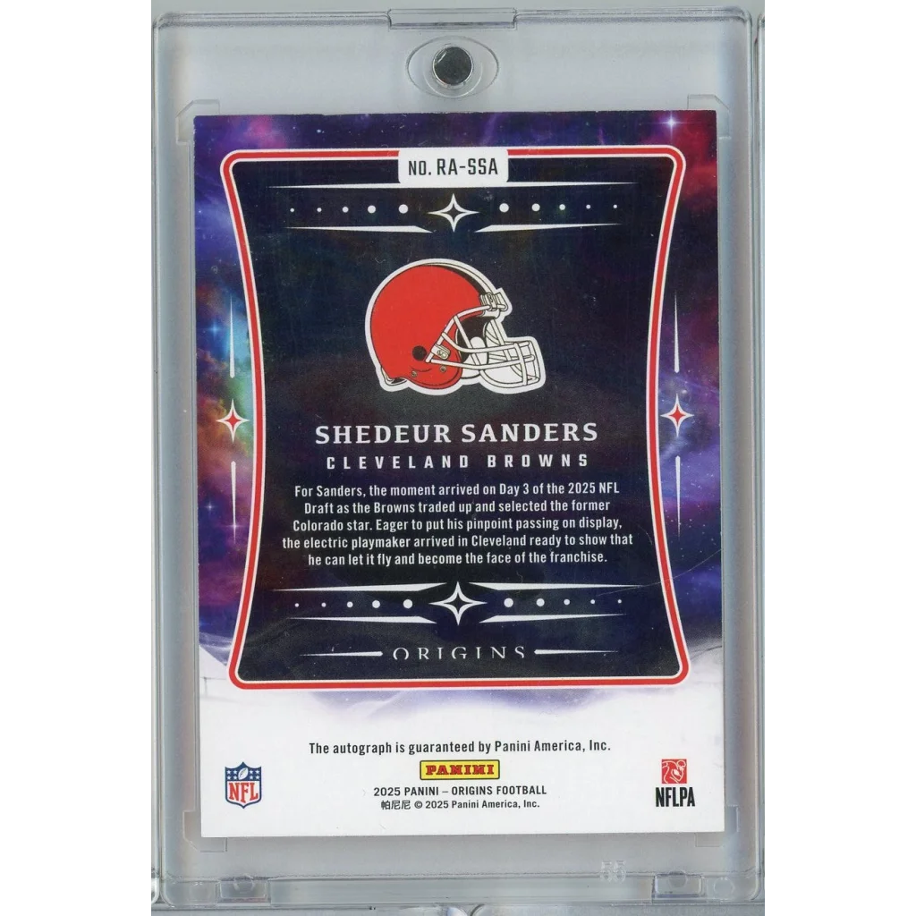 2025 Panini Origins Shedeur Sanders #RA-SSA /75 Orange Auto Rookie RC Football Card