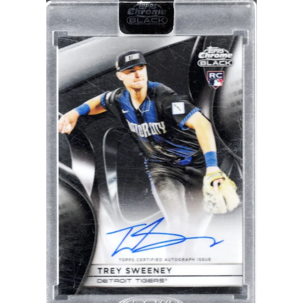 2025 Topps Chrome Black Trey Sweeney #CBATS Auto /199 Detroit Tigers Rookie RC Baseball Card | Hall of Fame Sports Memorabilia | vintageantiquesgifts.com