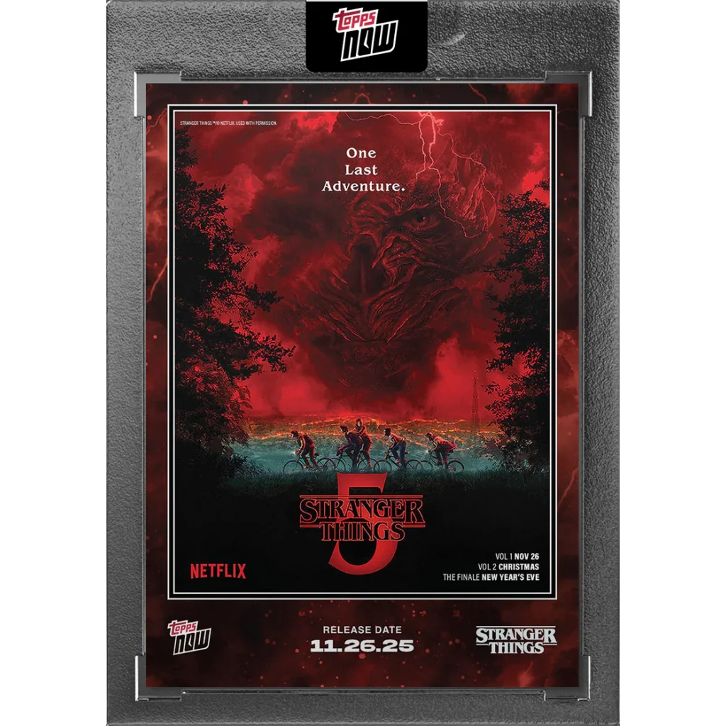 2025 Topps Now Stranger Things STRA-SP01 Short Print Season 5 Cover Art Card | Hall of Fame Sports Memorabilia | vintageantiquesgifts.com