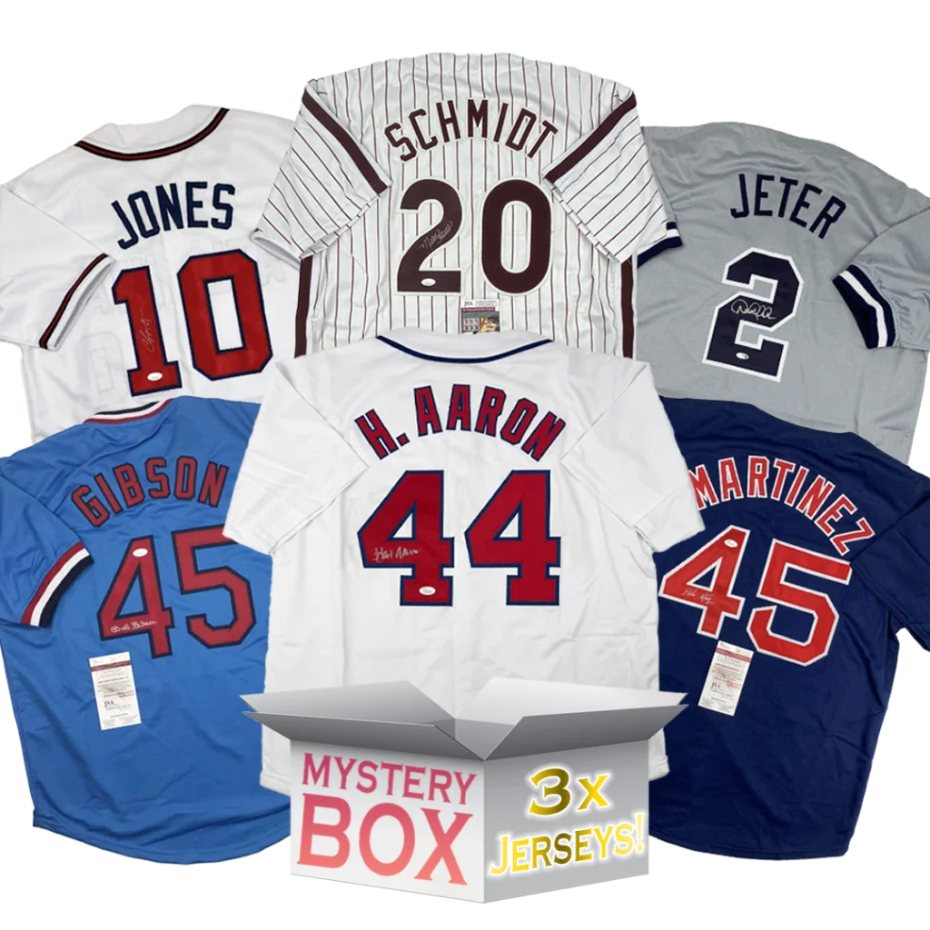 3x Hall of Famers Autographed Baseball Jerseys Mystery Box with PSA JSA or Beckett COA | Hall of Fame Sports Memorabilia | vintageantiquesgifts.com