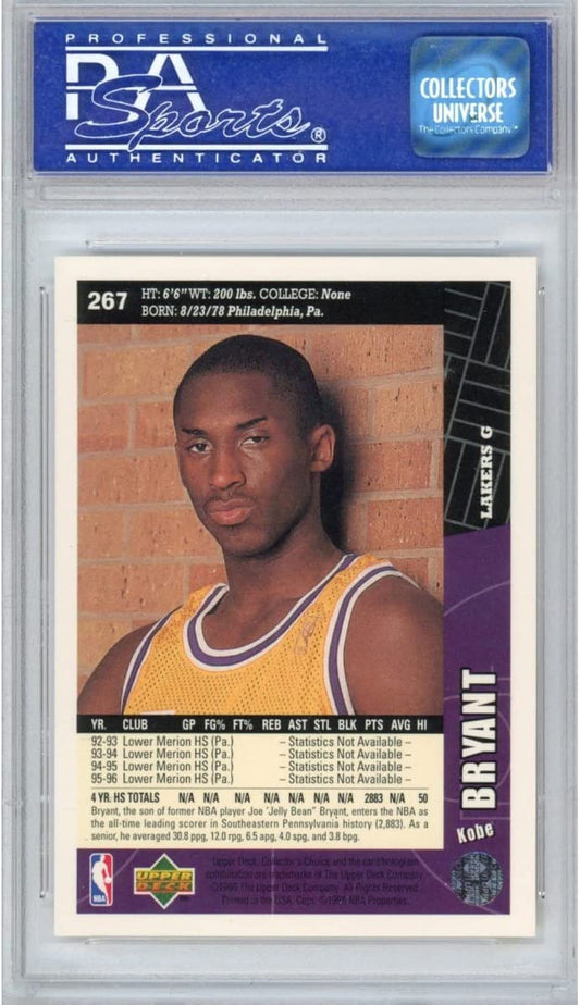 Graded 1996-97 Collector's Choice Kobe Bryant #267 Rookie RC Basketball Card PSA 10 Gem Mint