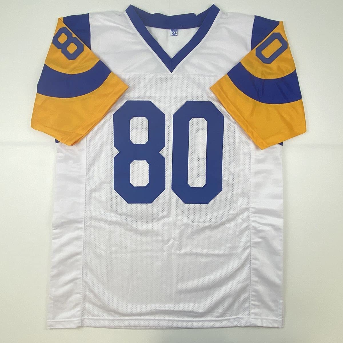 Autographed/Signed Henry Ellard Los Angeles Rams White Football Jersey JSA COA