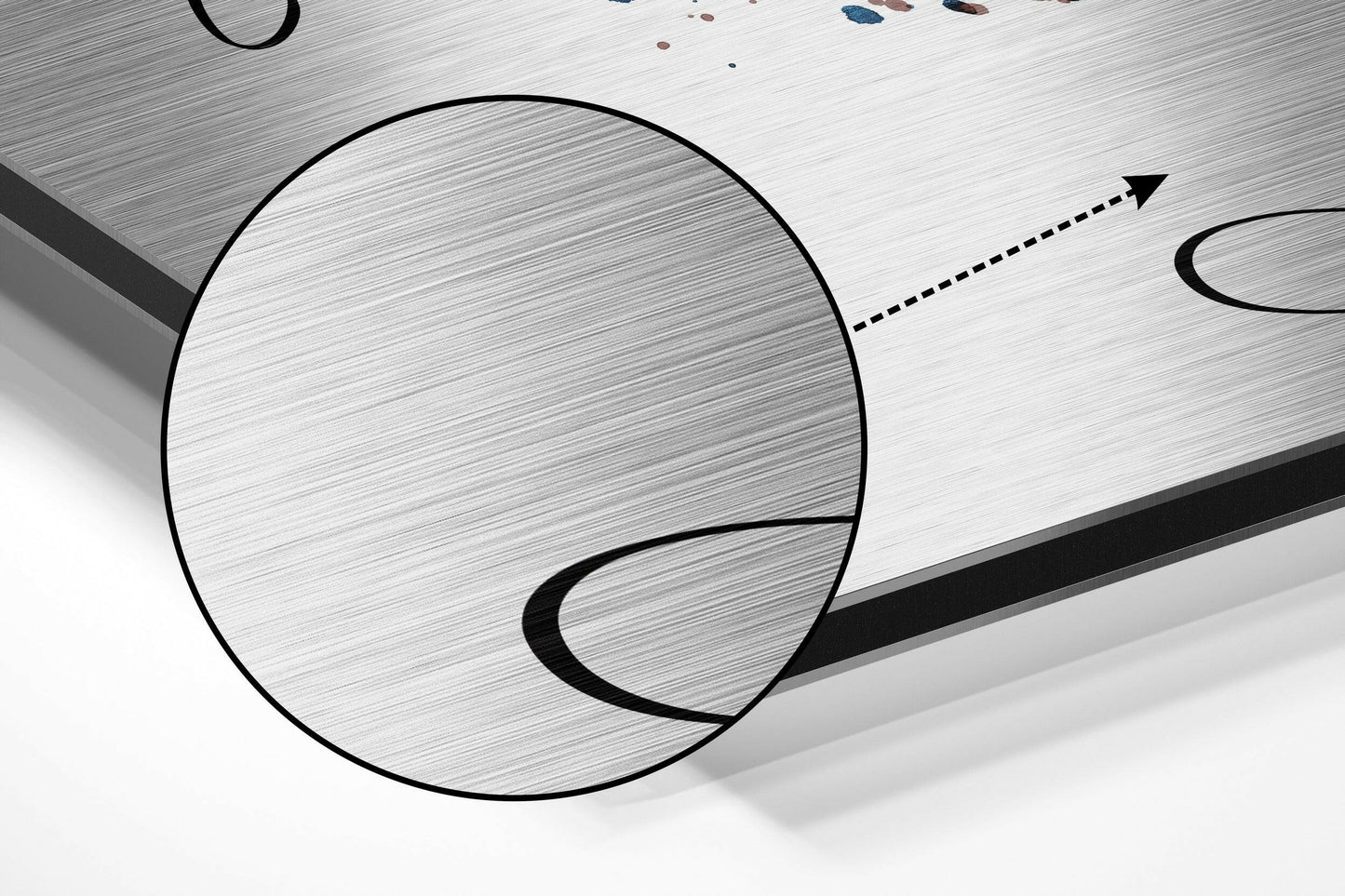 One Line Face With Blue Heart Brushed Aluminium Dibond Wall Art