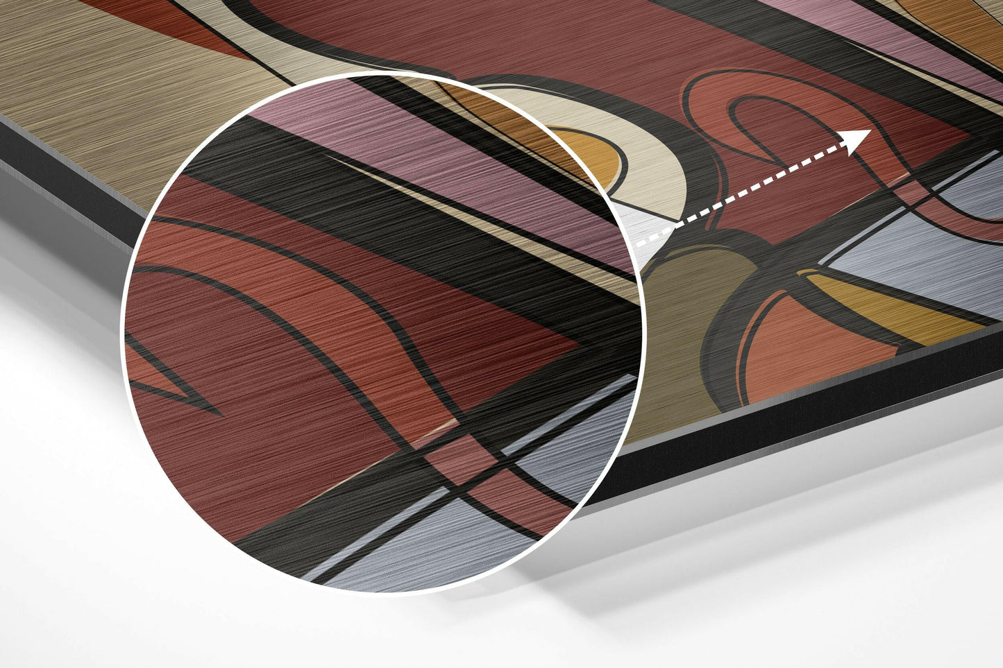 Beige Cubist Musician Brushed Aluminium Dibond Wall Art