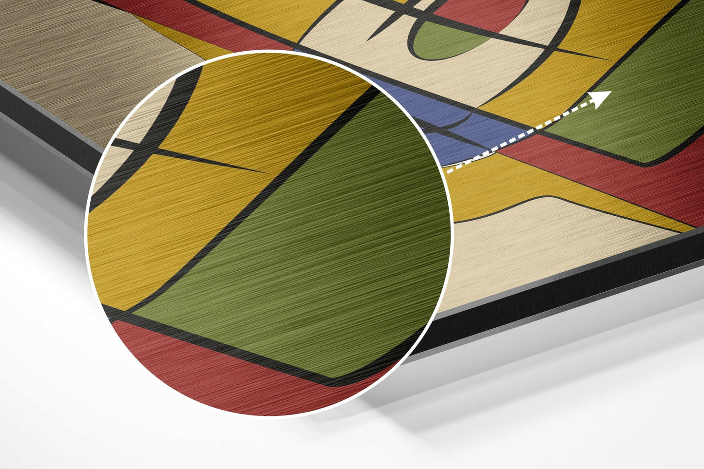 Geometric Cubist Figure Brushed Aluminium Dibond Wall Art