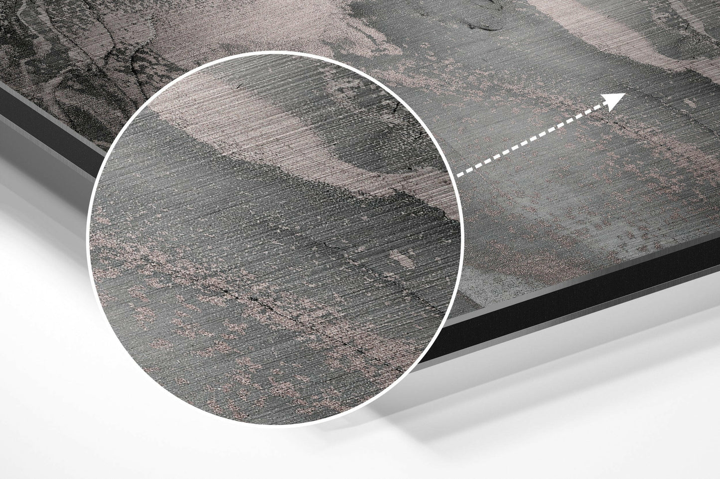 Soft Gray Blush Marble Brushed Aluminium Dibond Wall Art