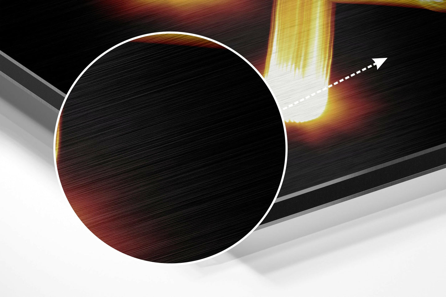 Glowing Arrow Sagittarius Light Trail Brushed Aluminium Dibond Wall Art