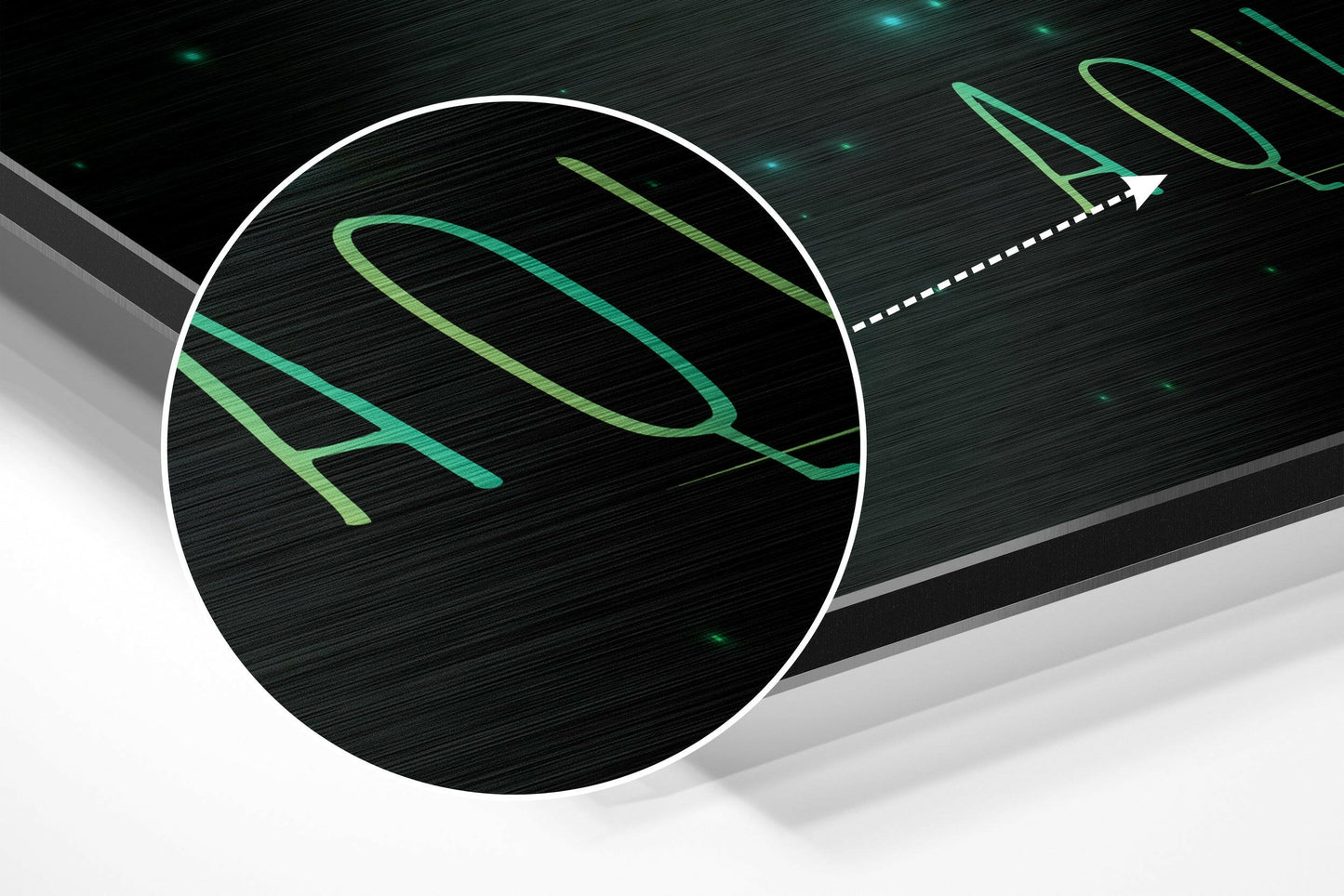 Green Brushstroke Aquarius Star Sign Brushed Aluminium Dibond Wall Art