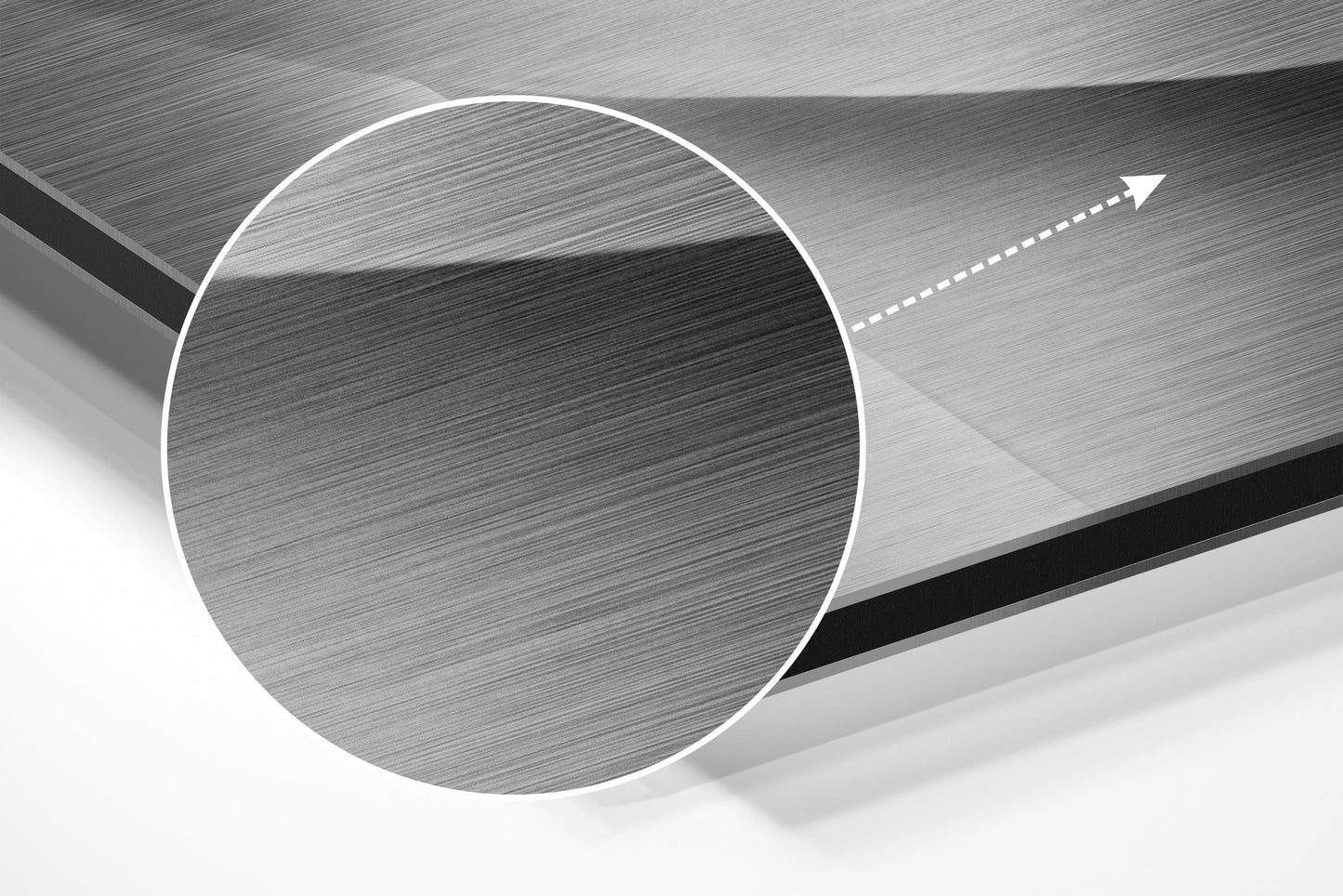 Silver Metallic Lips Close Up Brushed Aluminium Dibond Wall Art