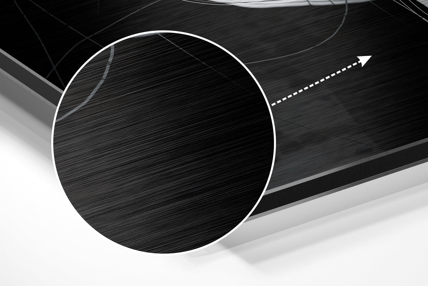 Black and White Abstract Ring Hole Brushed Aluminium Dibond Wall Art