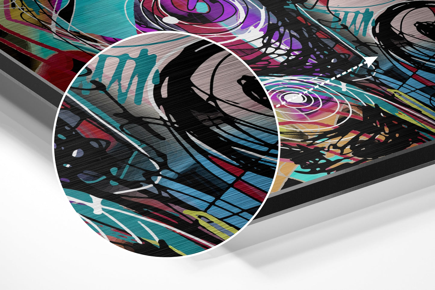 Graffiti Blue Eyes Face Brushed Aluminium Dibond Wall Art