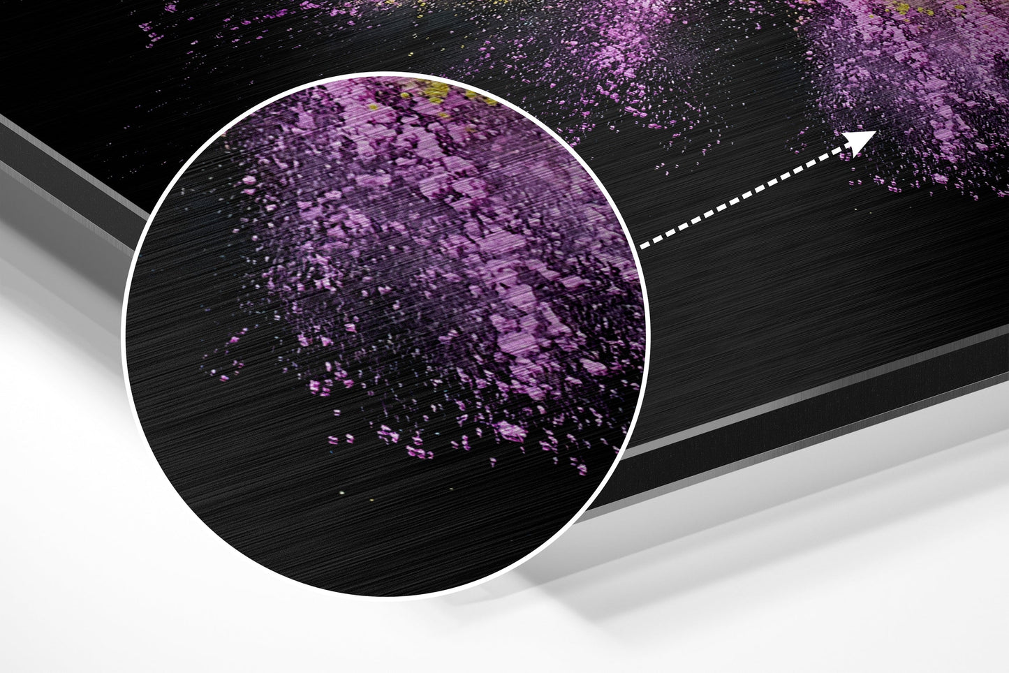 Turquoise Pink Powder Explosion Brushed Aluminium Dibond Wall Art