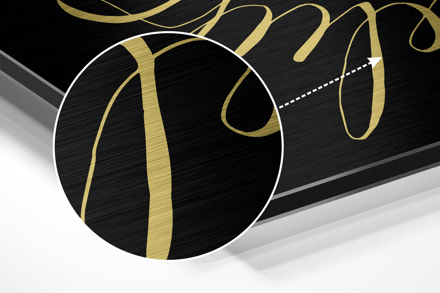 Gold Circle Always Believe Quote Brushed Aluminum Dibond Wall Art