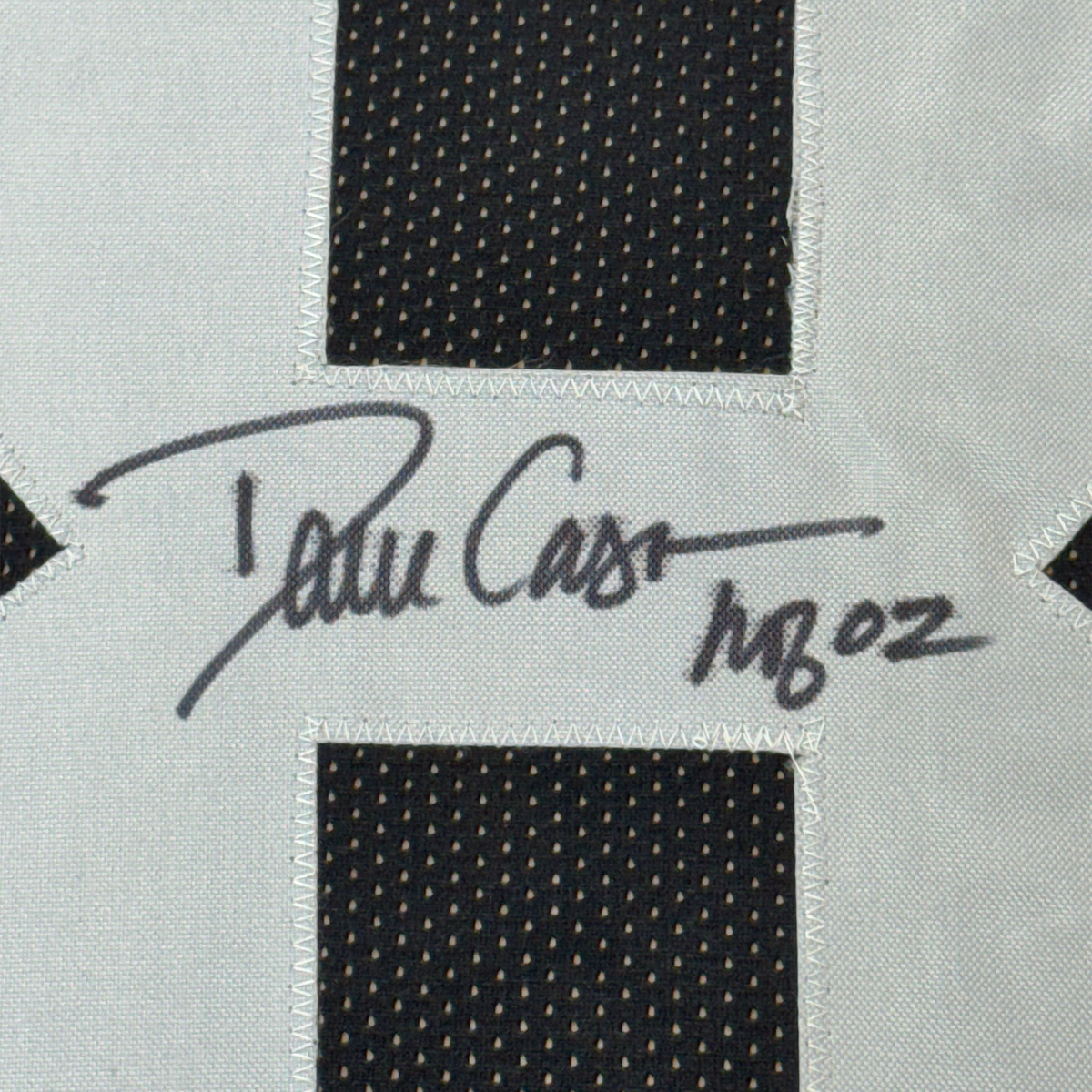 Framed Autographed/Signed Dave Casper 35x39 HOF 02 Oakland Raiders Black Football Jersey Beckett BAS COA