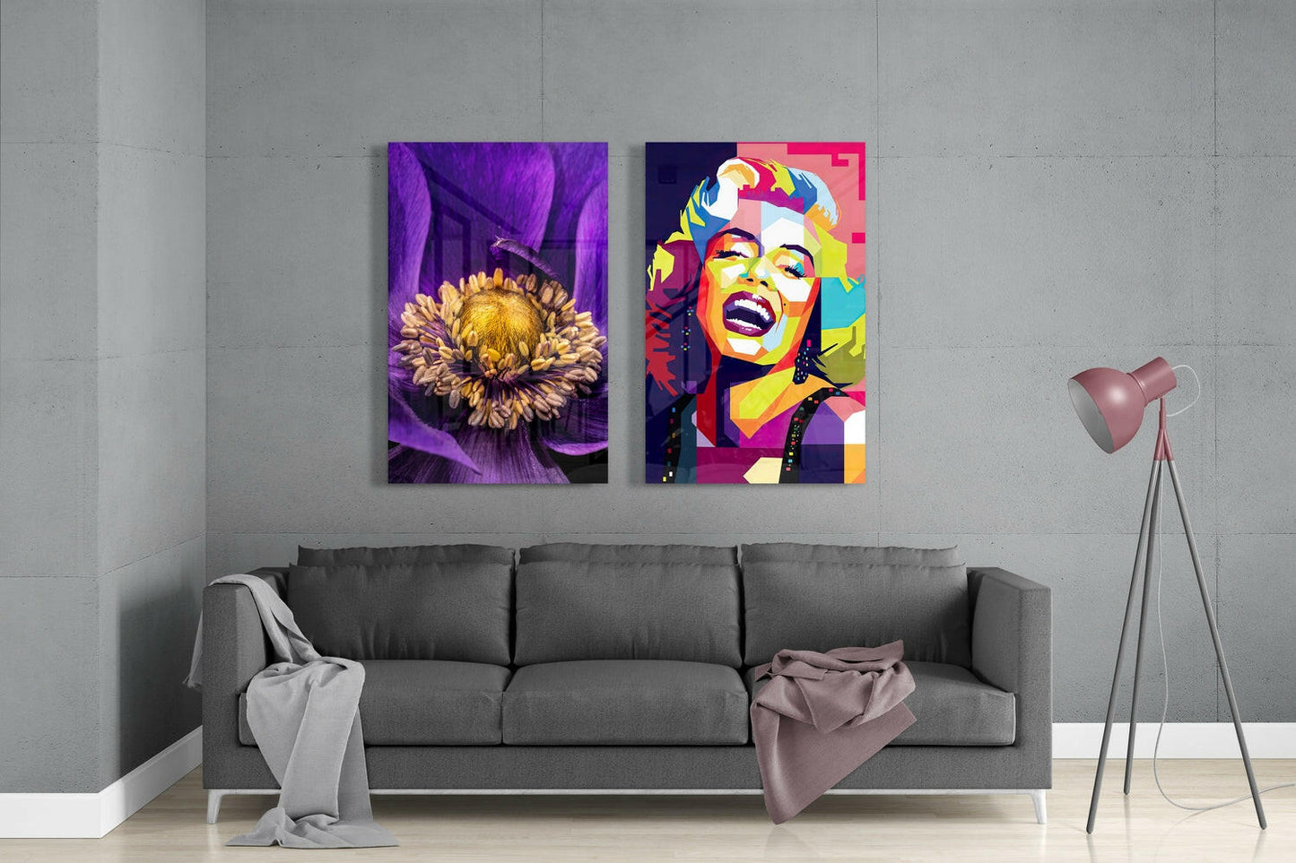 Glamour Starlet 2 Pieces Combine Glass Wall Art