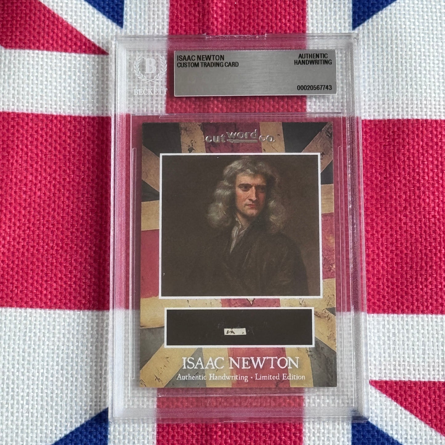 Isaac Newton Beckett Encapsulated Handwriting Removed from an Autograph Manuscript