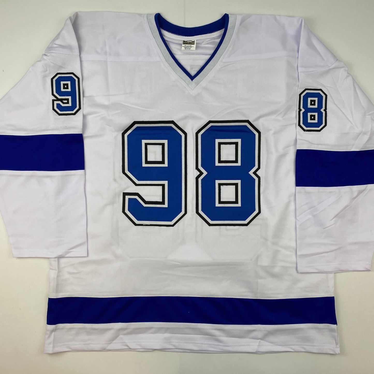 Autographed/Signed Mikhail Sergachev Tampa Bay Lightning White Hockey Jersey JSA COA