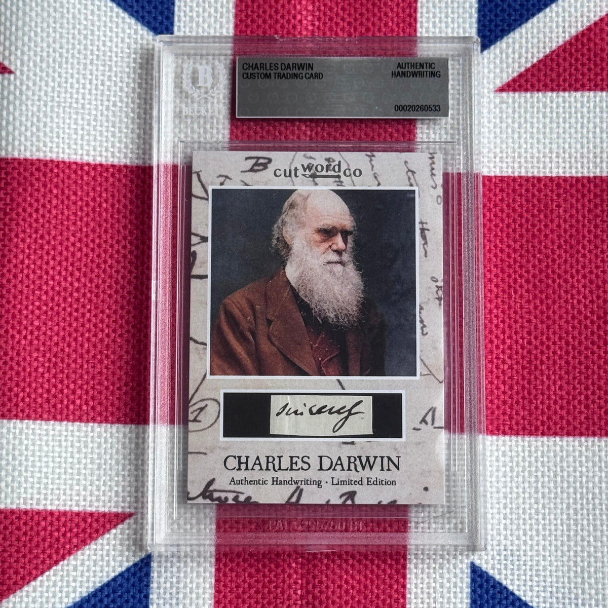 Charles Darwin Beckett Encapsulated Handwriting Removed from an Autograph Letter Signed