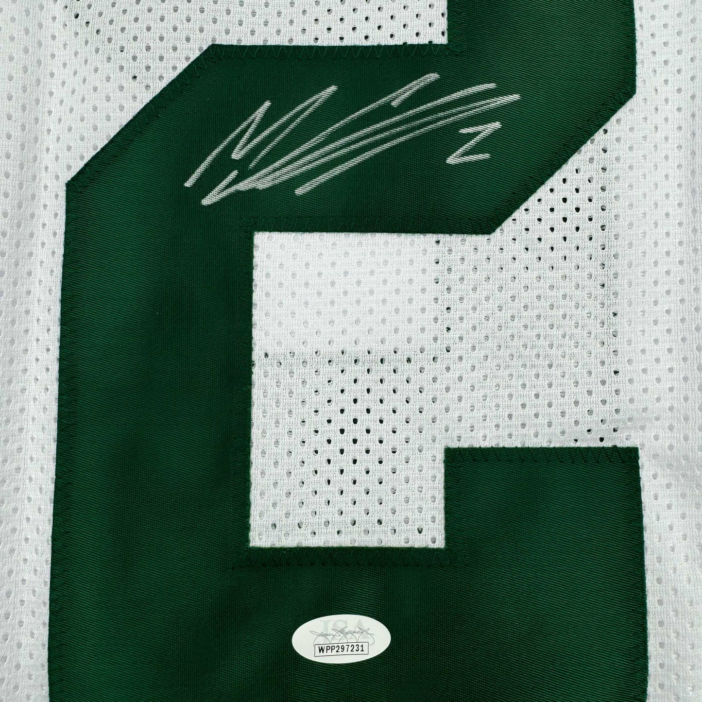 Framed Autographed/Signed Mason Crosby Green Bay White Football Jersey JSA COA