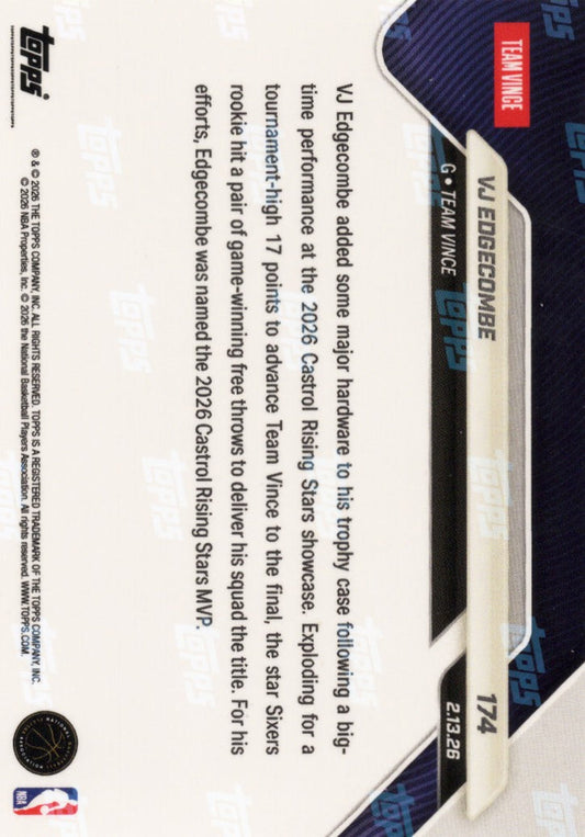 Reverse side of basketball card showing printed text details against cream and dark blue background with card number 213266 and 74 visible.