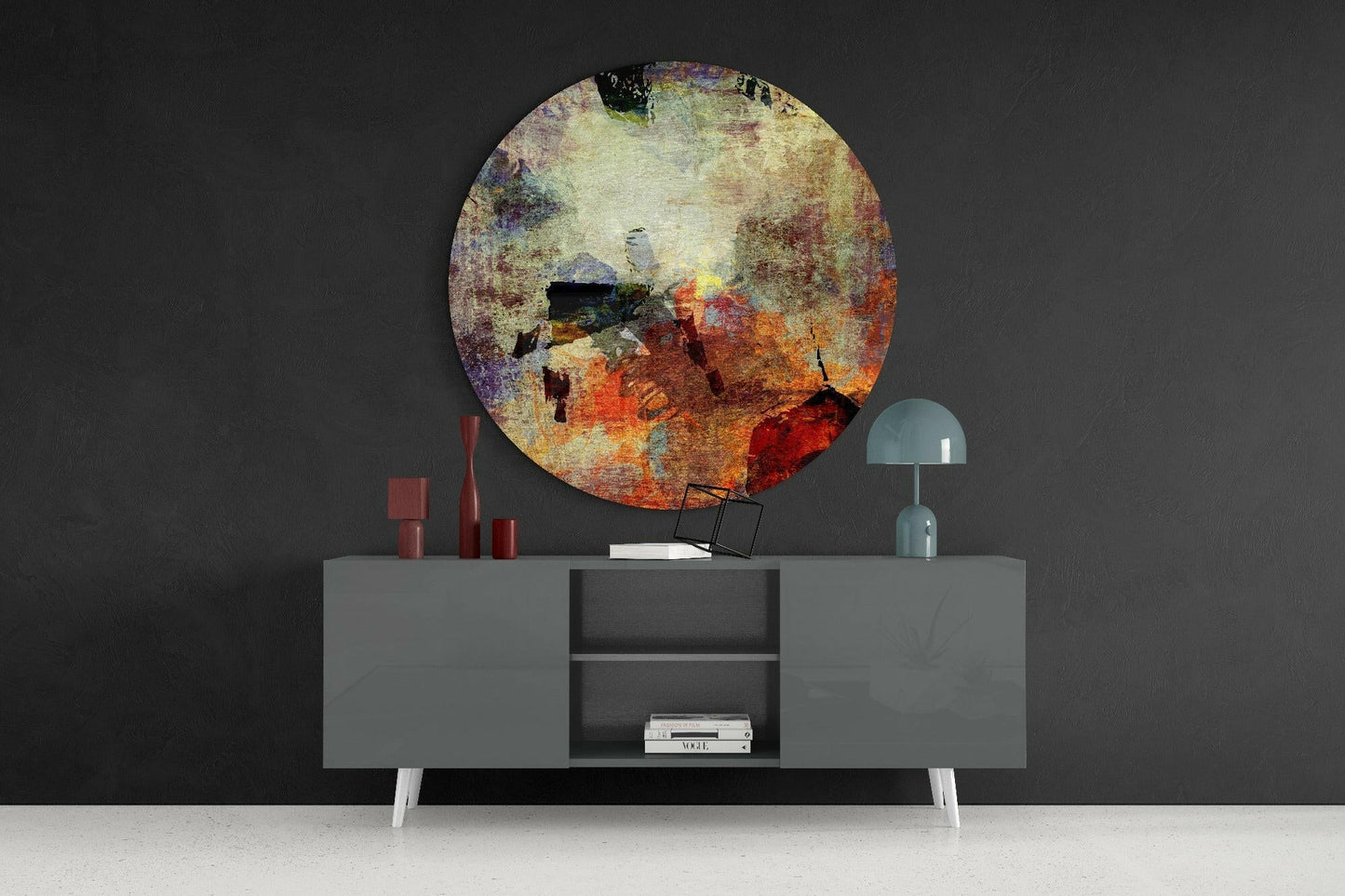 Rustic Earth Grunge Collage Glass Wall Art