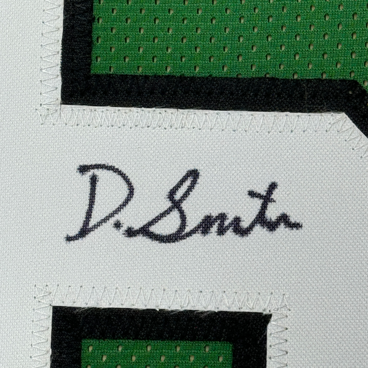 Framed Autographed/Signed Devonta Smith Philadelphia Kelly Green Football Jersey JSA COA