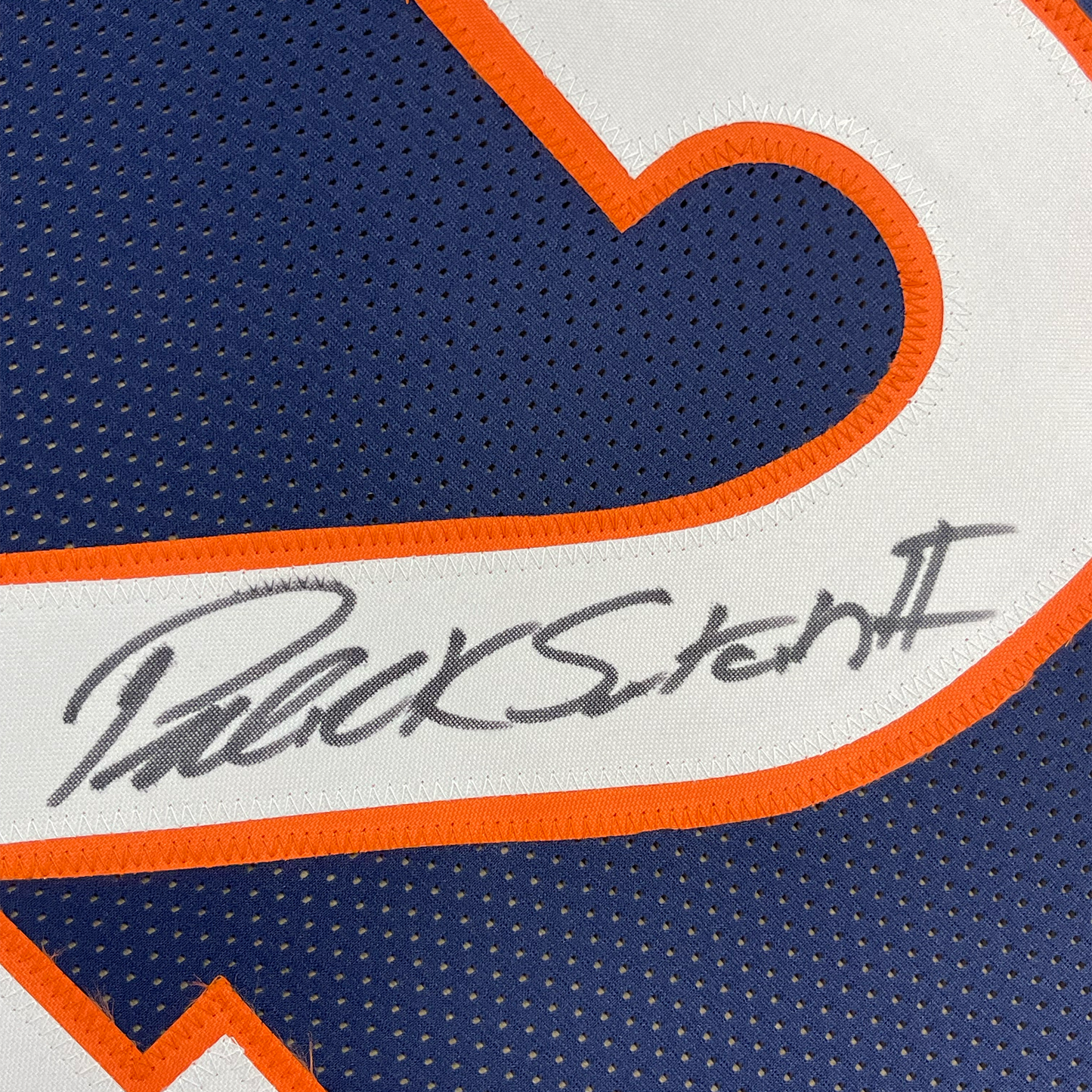 Framed Autographed/Signed Patrick Surtain II 35x39 Denver Blue Football Jersey JSA COA