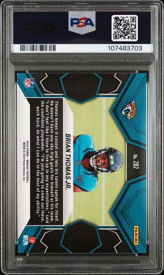 Graded 2024 Panini Mosaic Brian Thomas Jr Rookie RC Football Card PSA 10 Gem Mint