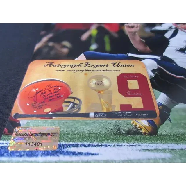 Aaron Donald signed autograph card with holographic sticker and sports memorabilia graphics