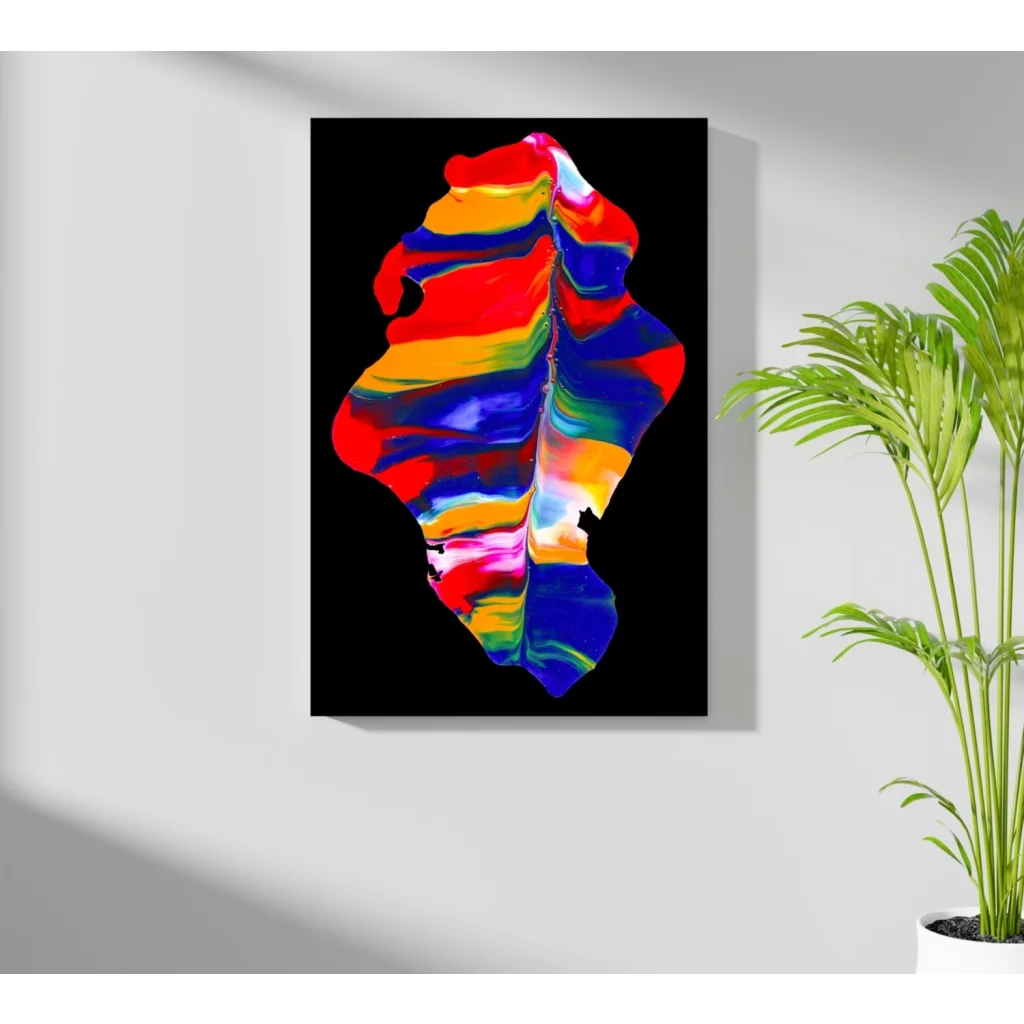 Insigne aluminum print of swirling rainbow abstract wall art in vibrant colors