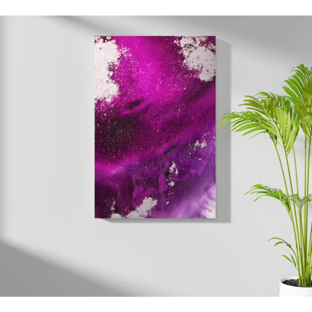 Vibrant purple white abstract on Insigne Aluminum Prints