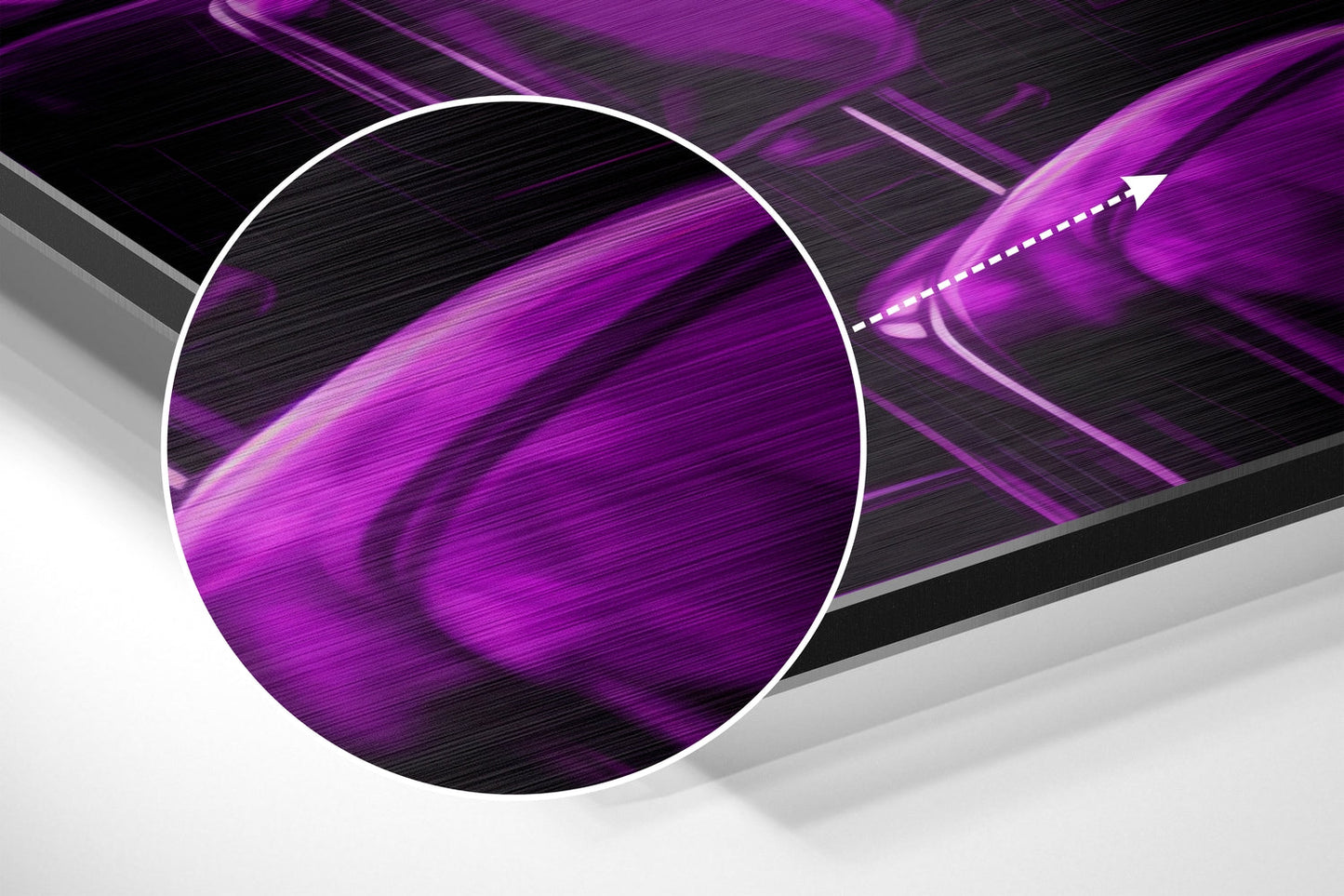 Purple Noir Bar Woman Brushed Aluminum Dibond Wall Art