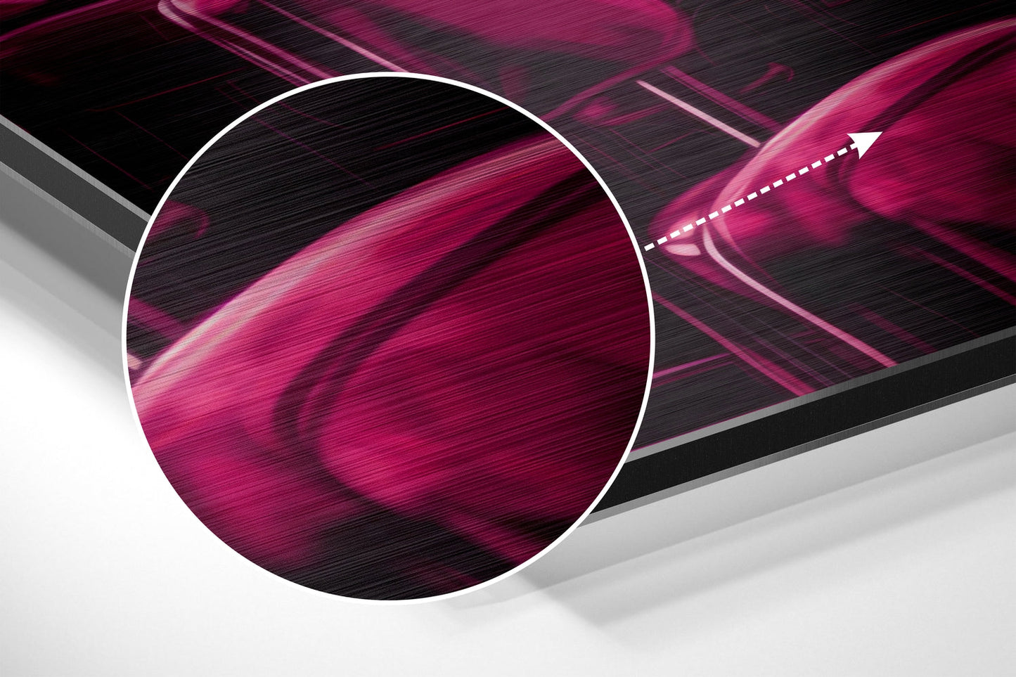 Magenta Diner Bar Woman Brushed Aluminum Dibond Wall Art