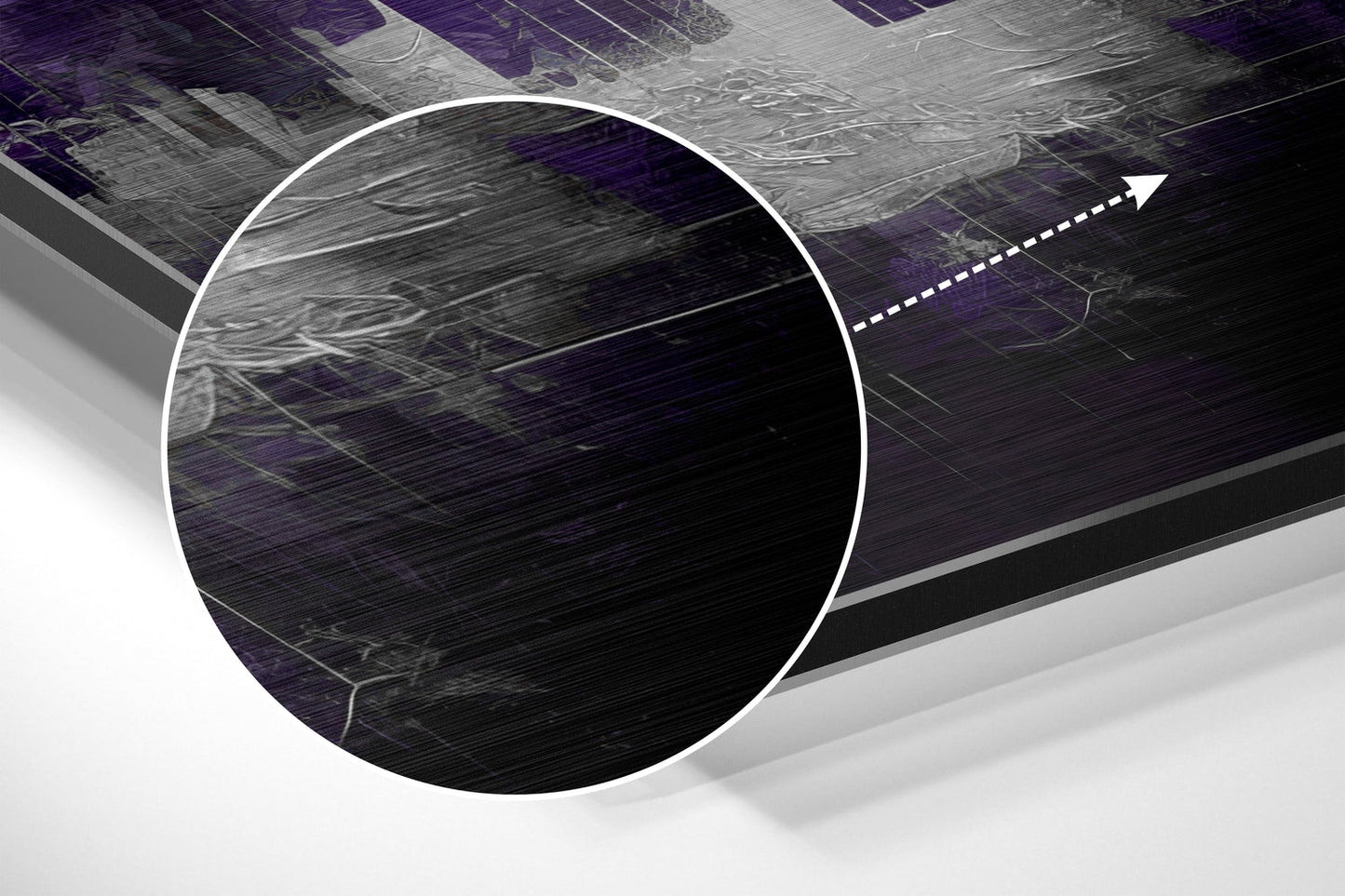 Purple Haze City Skyline Brushed Aluminum Dibond Wall Art