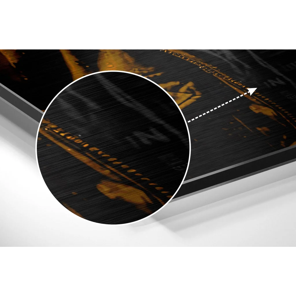 Stunning black and gold brushed aluminium dibond abstract art