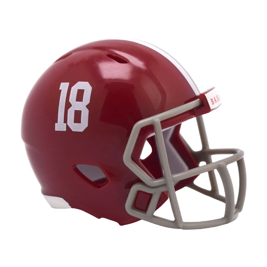 Alabama Crimson Riddell Speed Pocket Pro Helmet with 18
