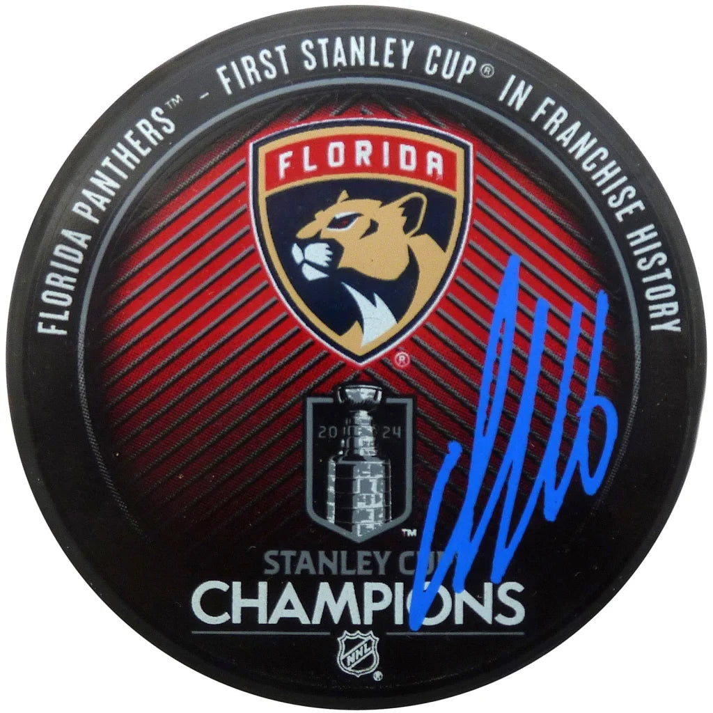 Autographed Florida Panthers 2024 Stanley Cup Champs Hockey Puck
